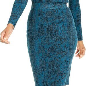 Thalia Sodi Jacquard Sweater Skirt Blue Size L
